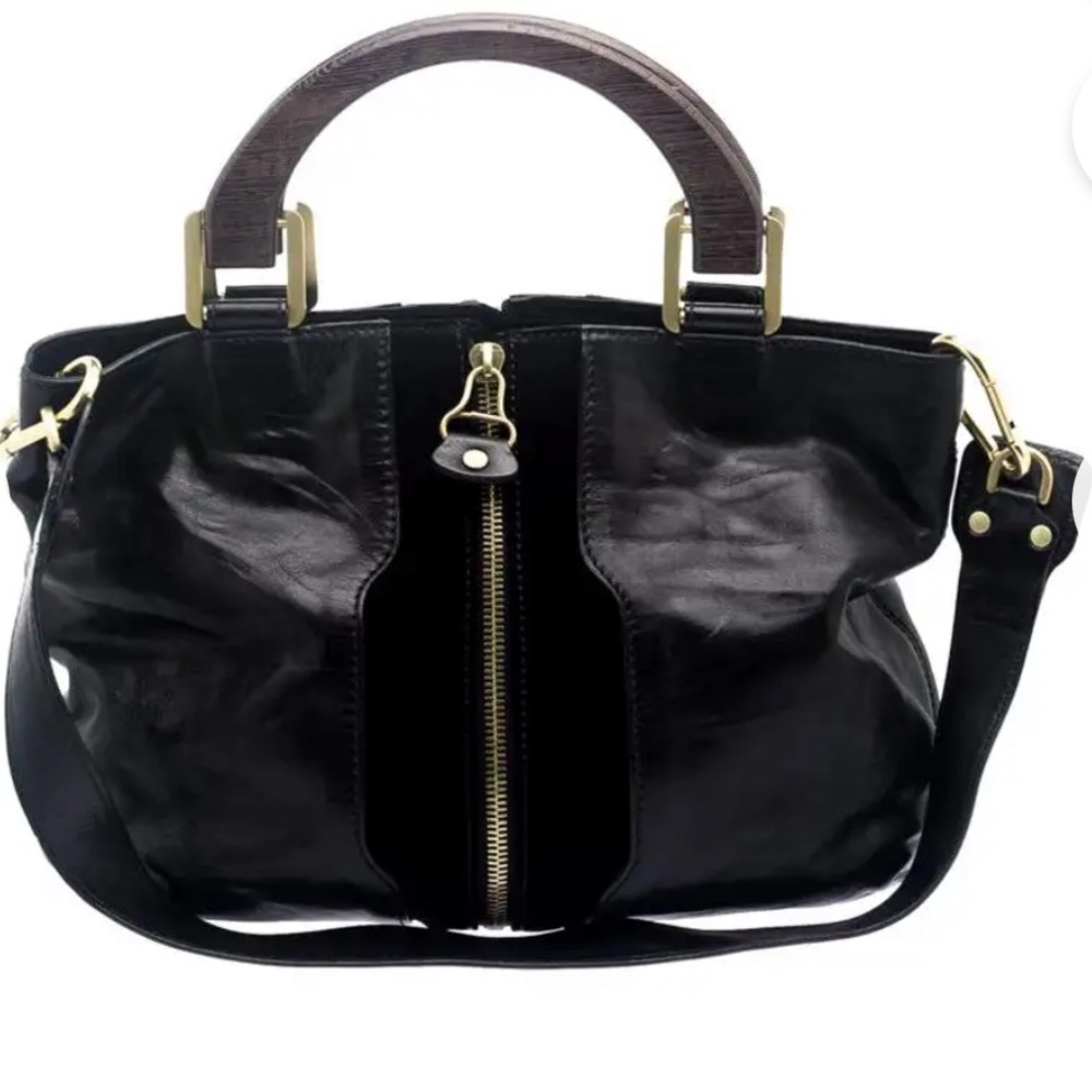 Jimmy Choo Black Leather and Suede  bag